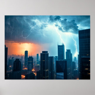 Storm over een megastad poster