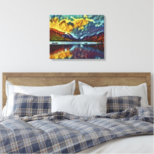 STORM OVER HET MEER CANVAS AFDRUK