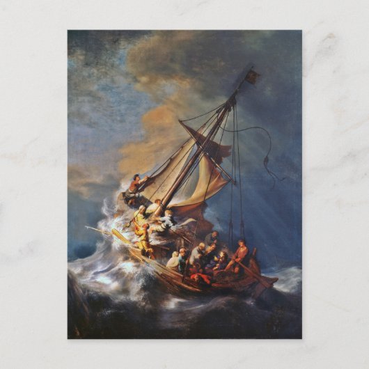 Storm over het Zee van Galilea Briefkaart (Voorkant)