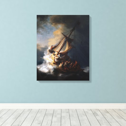 Storm over het Zee van Galilea Canvas Afdruk (Insitu (Houten vloer))
