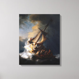 Storm over het Zee van Galilea Canvas Afdruk