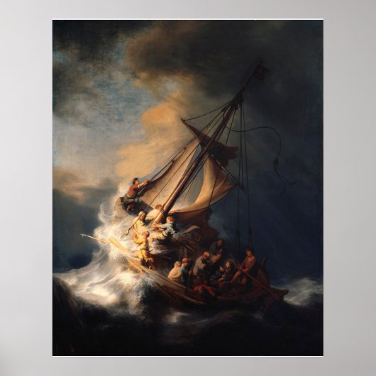 Storm over het Zee van Galilea Poster (Voorkant)