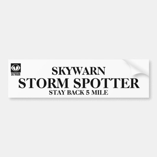 Storm Spotter - 5 mille Bumpersticker (Voorkant)