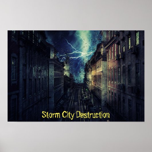 Storm Stadsvernietiging Poster (Voorkant)