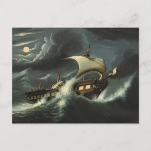 Storm Tossed Frigate van Thomas Chambers Briefkaart