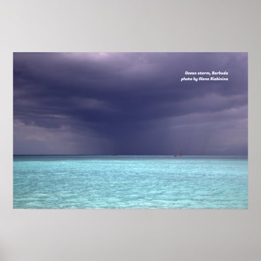 Storm van de Oceaan in Barbuda Poster (Voorkant)