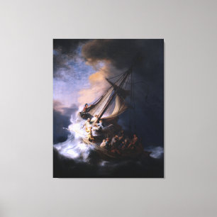 Storm van Rembrandt van Rijn over het Zee van Gali Canvas Afdruk