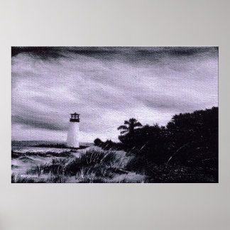 Storm vuurtoren poster