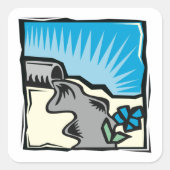 Storm waterpijpjes vierkante sticker (Voorkant)