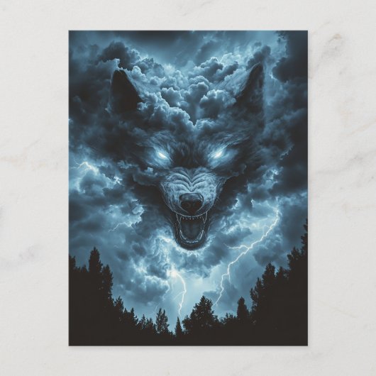 Storm Wolf Geest Briefkaart (Voorkant)