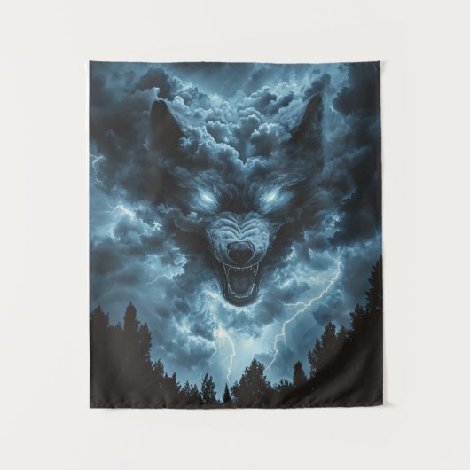 Storm Wolf Geest Wandkleed (Voorkant)