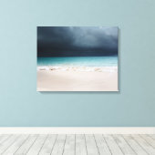 stormachtig strand verpakt canvas afdruk (Insitu (Houten vloer))