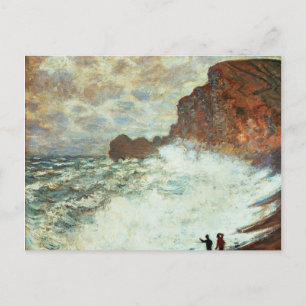 Stormachtig Weer een Etretat, Ruw Zee - Claude Mon Briefkaart