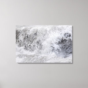 Stormachtige golf breekt canvas afdruk
