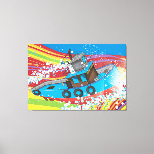 Stormachtige Vissersboot Canvas Afdruk
