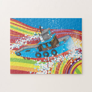 Stormachtige vissersboot legpuzzel