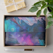 Stormachtige zeeen, bootvuurtoren Moon Abstract Tissuepapier (Geschenk)