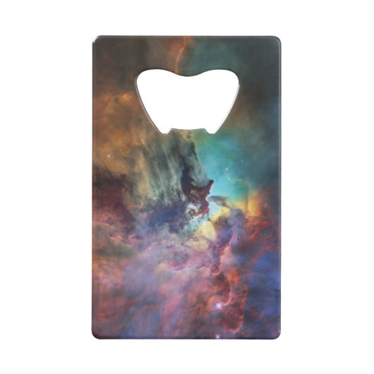 Stormachtige Zeeen van Lagune Nebula in Boogschutt Kredietkaart Flessenopener (Voorkant)