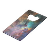 Stormachtige Zeeen van Lagune Nebula in Boogschutt Kredietkaart Flessenopener (Voorkant Gekanteld)