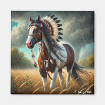 Stormen hengsten schilderen paard Native American 