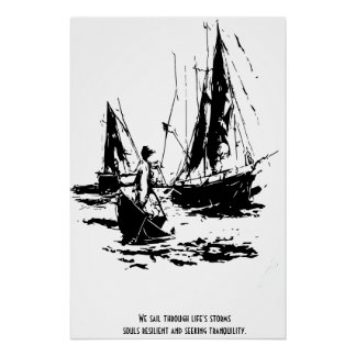 stormen van het leven, zielen veerkrachtig en rust perfect poster