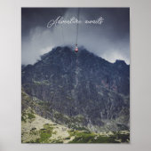 Stormen wolken over de bergen poster (Voorkant)