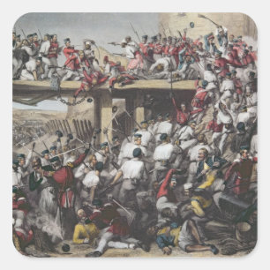 Storming van Delhi Vierkante Sticker