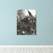 Storming van Stony Point, juli 1779 Canvas Afdruk (Insitu (Houten vloer))