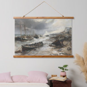 Storm's Wake: Wrecked Vissen Boats Art Hangend Wandkleed