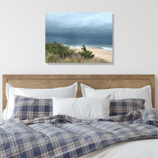 Stormy Beach scène Canvas Afdruk (Insitu (Slaapkamer))