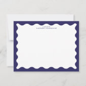 Stormy Blue Wavy Frame Note Card Kaart (Voorkant)