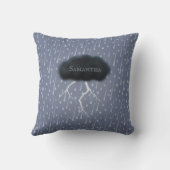 Stormy Day Thunder Cloud & Rain Gepersonaliseerd b Kussen (Achterkant)