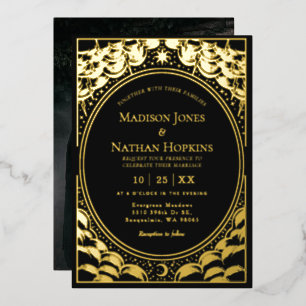 Stormy Gold Elegant Tarot Kaart Wedding