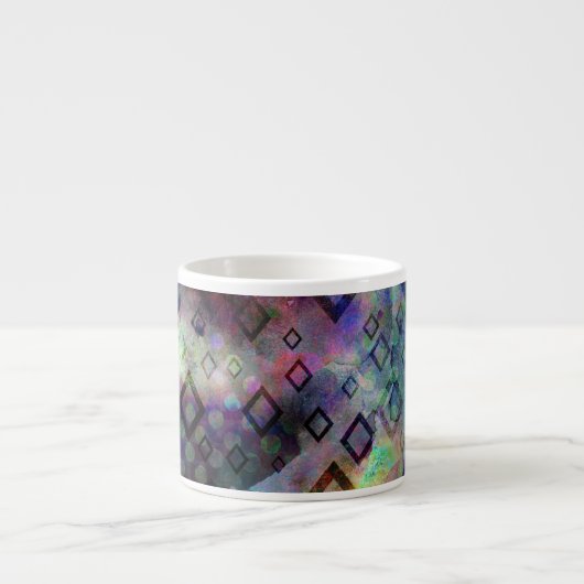 Stormy kleurful waterverf abstract met diamant espresso kop (Voorkant)