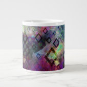 Stormy kleurful waterverf abstract met diamant extra grote mok (Voorkant)