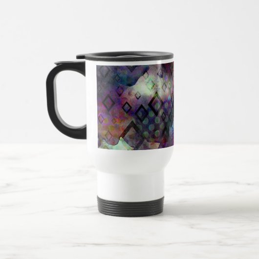 Stormy kleurful waterverf abstract met diamant reisbeker (Links)