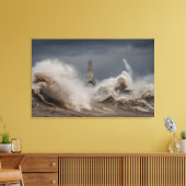 Stormy Lighthouse Canvas Print (Insitu (Woonkamer))