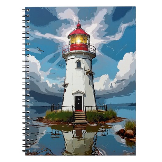 Stormy Lighthouse - Navigatietoren Notitieboek (Voorkant)