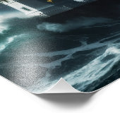 Stormy Lighthouse Scene Foto Afdruk (Hoek)