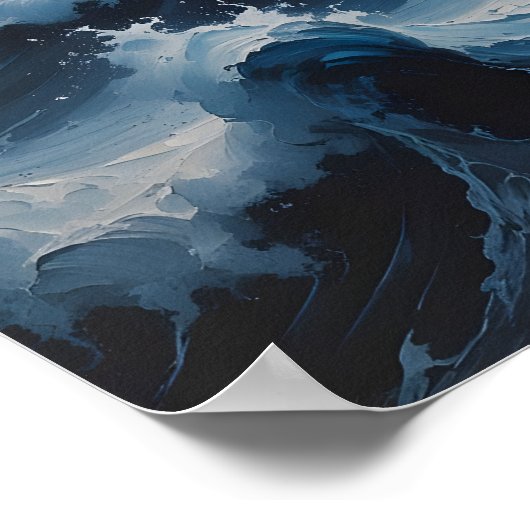 Stormy Ocean Abstract Seascape Art Poster (Hoek)