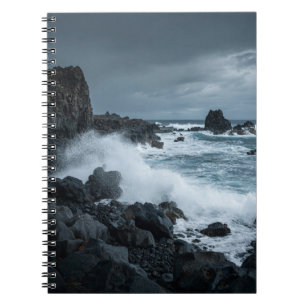 Stormy Ocean Waves Rocky Coast Notitieboek