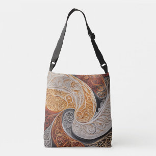 Stormy Oranje AI-kunst Crossbody Tas