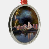 Stormy Richmond Skyline Metalen Ornament (Rechts)