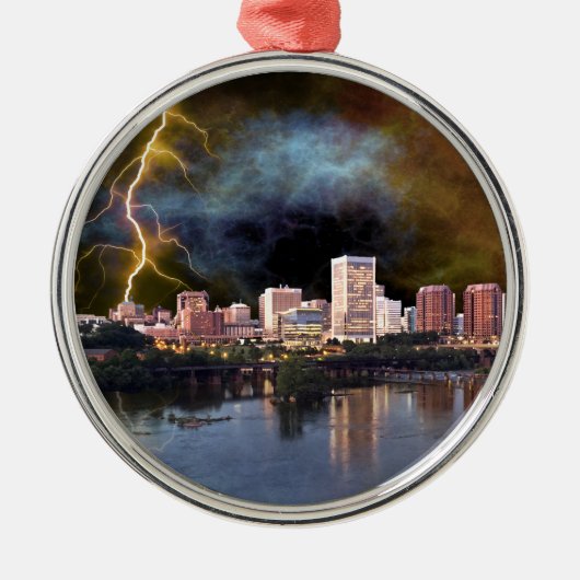 Stormy Richmond Skyline Metalen Ornament (Voorkant)