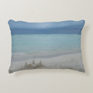 Stormy Sandcastle Beach Landscape Photo Decoratief Kussen