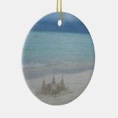 Stormy Sandcastle Beach Landscape Photo Keramisch Ornament (Rechts)