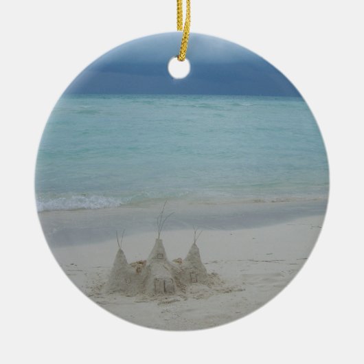 Stormy Sandcastle Beach Landscape Photo Keramisch Ornament (Voorkant)