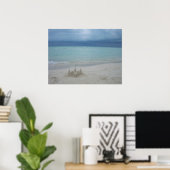 Stormy Sandcastle Beach Landscape Photo Poster (Thuiskantoor)
