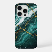 Stormy Sea Green Marble & Gold Cracks (Verso)
