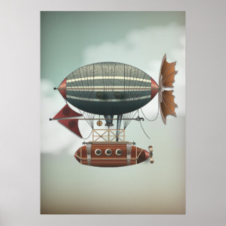 Stormy Skies Airship Aleutian | Steampunkreizen Poster